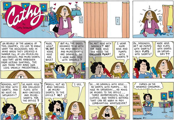 Cathy Classics on Sunday August 1, 1999 Comic Strip