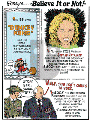 Ripley's Believe It or Not - Thursday June 2, 2022 Comic Strip