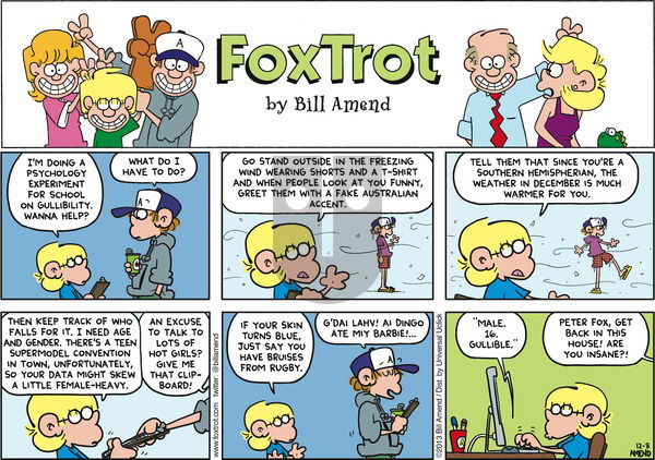 FoxTrot on Sunday December 8, 2013 Comic Strip