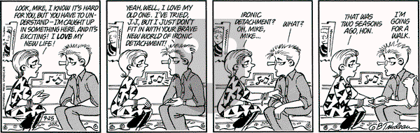 Doonesbury on Thursday September 25, 1986 Comic Strip