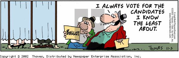 Frank and Ernest on Tuesday November 5, 2002 Comic Strip