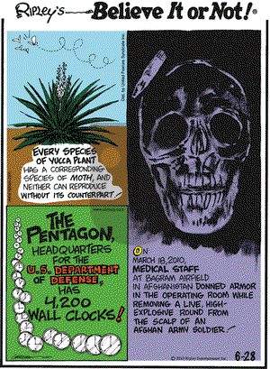 Ripley's Believe It or Not on Monday June 28, 2010 Comic Strip