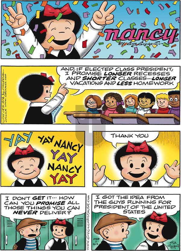 Nancy on Sunday February 5, 2012 Comic Strip