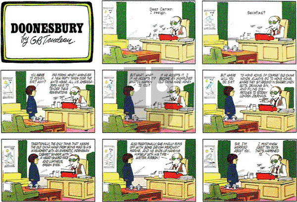 Doonesbury on Sunday January 9, 1977 Comic Strip
