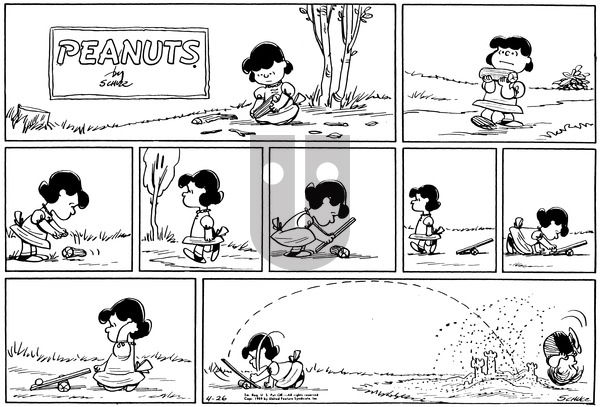 Peanuts on Sunday April 26, 1959 Comic Strip
