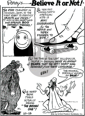 Ripley's Believe It or Not on Wednesday October 13, 1999 Comic Strip