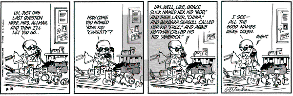 Doonesbury on Thursday September 18, 1975 Comic Strip