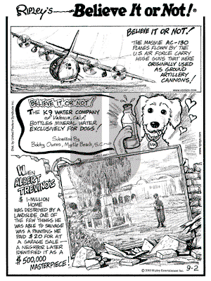 Ripley's Believe It or Not on Friday September 2, 2005 Comic Strip