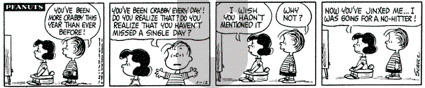 Peanuts on Friday January 12, 1968 Comic Strip