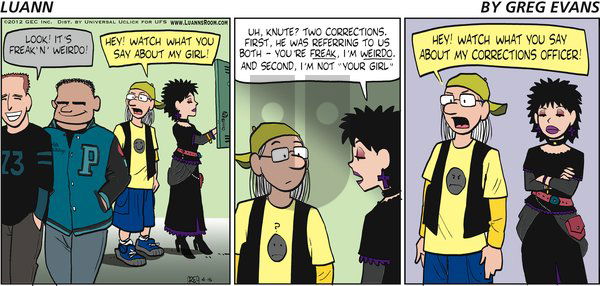 Luann on Sunday April 15, 2012 Comic Strip