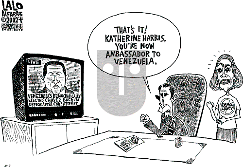 Lalo Alcaraz on Wednesday April 17, 2002 Comic Strip