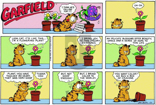 Garfield on Sunday January 31, 1988 Comic Strip