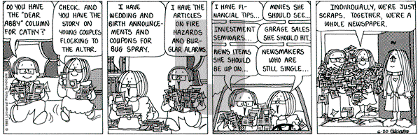 Cathy Classics on Thursday June 20, 1985 Comic Strip