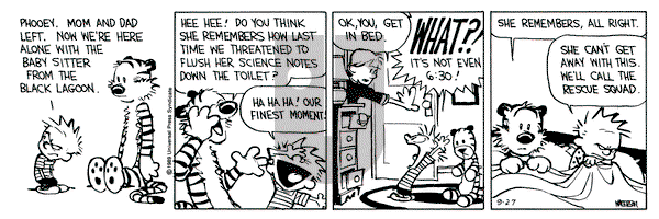 Calvin and Hobbes on Wednesday September 27, 1989 Comic Strip
