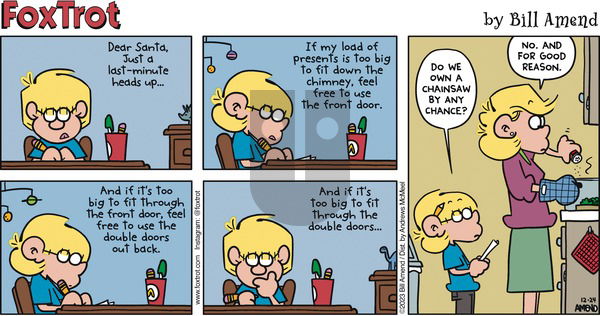 FoxTrot on Sunday December 24, 2023 Comic Strip