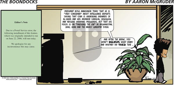 The Boondocks on Tuesday September 9, 2003 Comic Strip