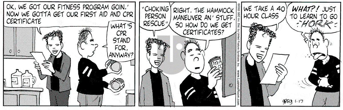 Luann - Thursday January 17, 2002 Comic Strip