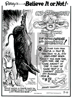 Ripley's Believe It or Not on Friday March 16, 2007 Comic Strip
