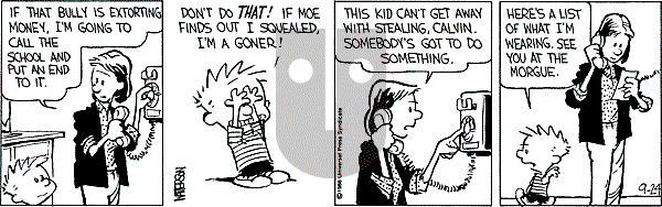 Calvin and Hobbes - Wednesday September 24, 1986 Comic Strip