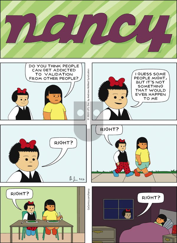 Nancy on Sunday September 13, 2020 Comic Strip