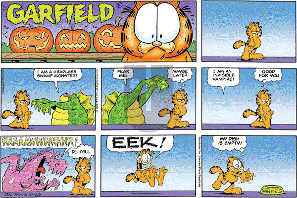 Garfield on Sunday October 26, 2008 Comic Strip
