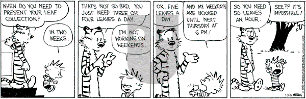 Calvin and Hobbes on Tuesday October 6, 2015 Comic Strip