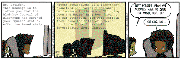 The Boondocks on Wednesday March 26, 2003 Comic Strip