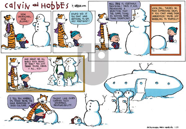 Calvin and Hobbes on Sunday January 23, 1994 Comic Strip