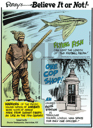 Ripley's Believe It or Not - Monday January 6, 2014 Comic Strip