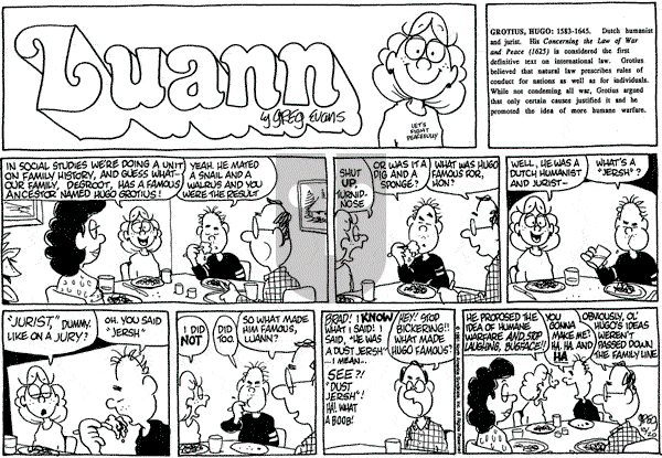 Luann on Sunday October 20, 1991 Comic Strip