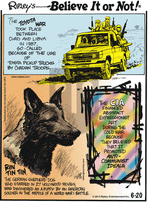 Ripley's Believe It or Not on Friday June 20, 2014 Comic Strip