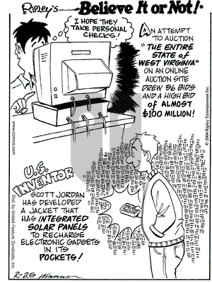 Ripley's Believe It or Not on Wednesday February 25, 2004 Comic Strip