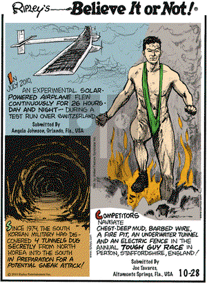 Ripley's Believe It or Not on Thursday October 28, 2010 Comic Strip