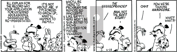 Over the Hedge on Thursday June 28, 2001 Comic Strip