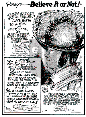 Ripley's Believe It or Not on Saturday March 17, 2007 Comic Strip