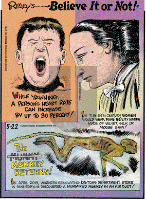 Ripley's Believe It or Not on Tuesday May 22, 2018 Comic Strip