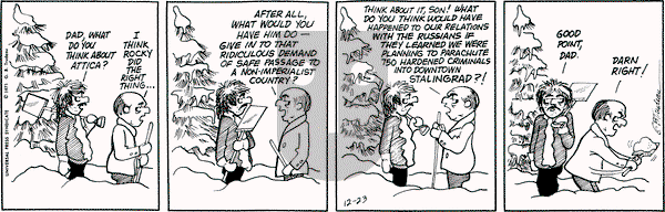 Doonesbury on Thursday December 23, 1971 Comic Strip