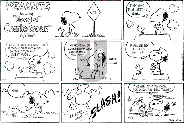 Peanuts - Sunday May 16, 1982 Comic Strip