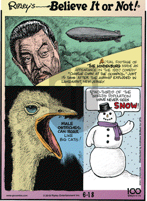 Ripley's Believe It or Not on Tuesday June 18, 2019 Comic Strip