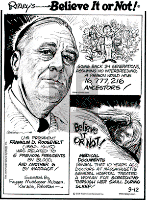 Ripley's Believe It or Not on Friday September 12, 2008 Comic Strip