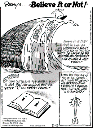 Ripley's Believe It or Not on Friday October 15, 1999 Comic Strip