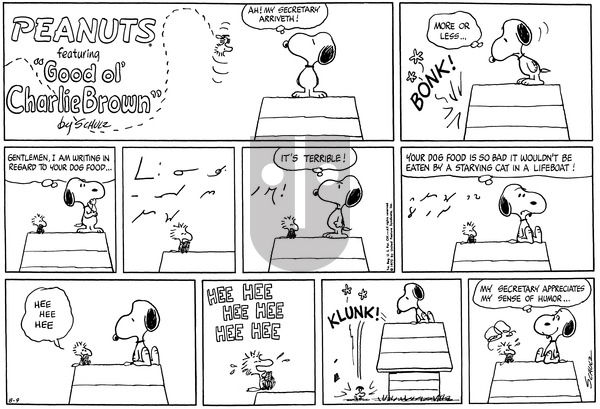 Peanuts on Sunday August 9, 1970 Comic Strip