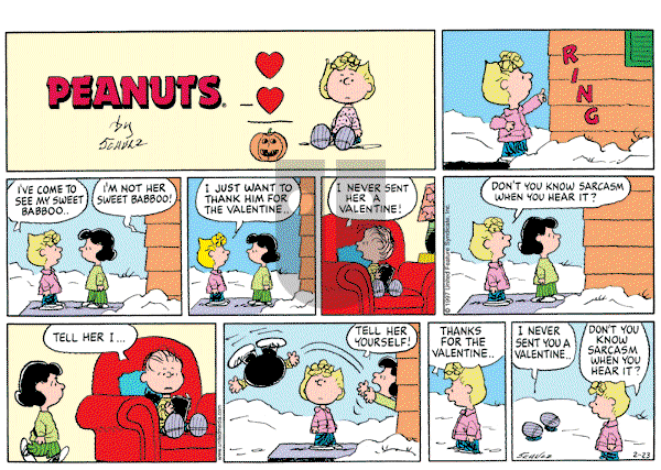 Peanuts - Sunday February 23, 1997 Comic Strip