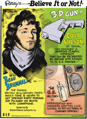 Ripley's Believe It or Not on Tuesday August 13, 2013 Comic Strip