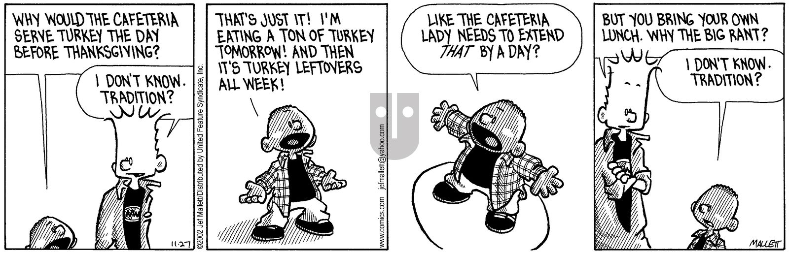 Frazz - Wednesday November 27, 2002 Comic Strip