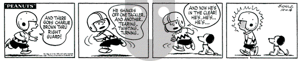 Peanuts on Friday October 16, 1953 Comic Strip
