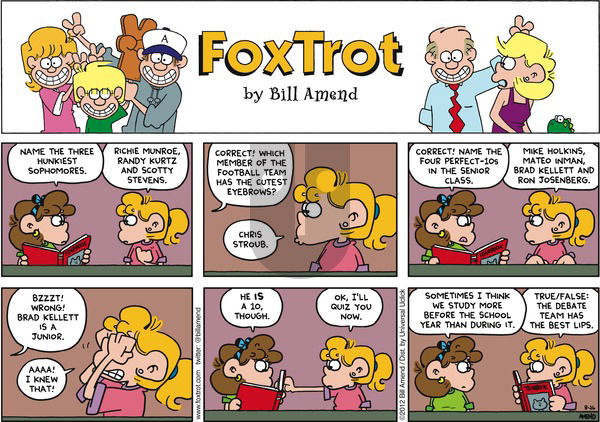 FoxTrot on Sunday August 26, 2012 Comic Strip