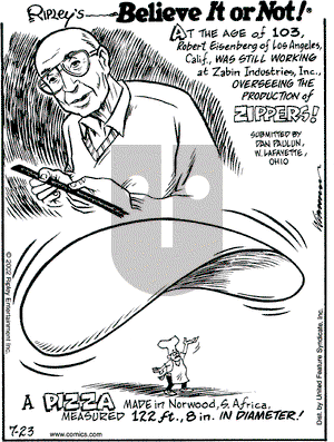 Ripley's Believe It or Not on Tuesday July 23, 2002 Comic Strip