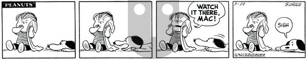 Peanuts on Thursday March 29, 1956 Comic Strip