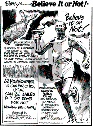 Ripley's Believe It or Not on Saturday September 13, 2008 Comic Strip